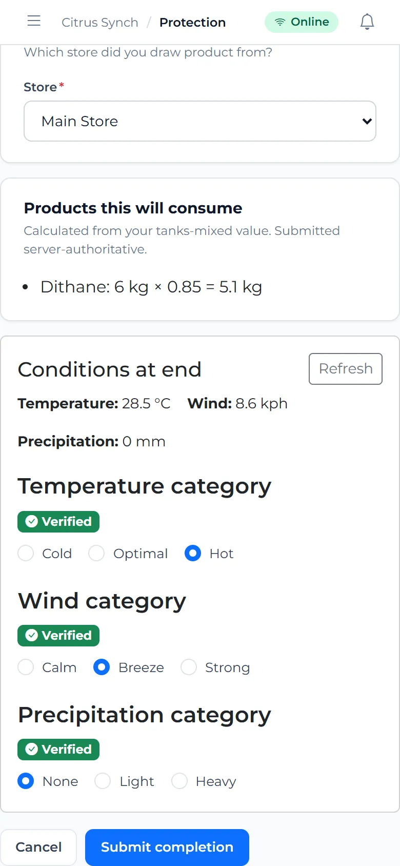 Protection sign-off