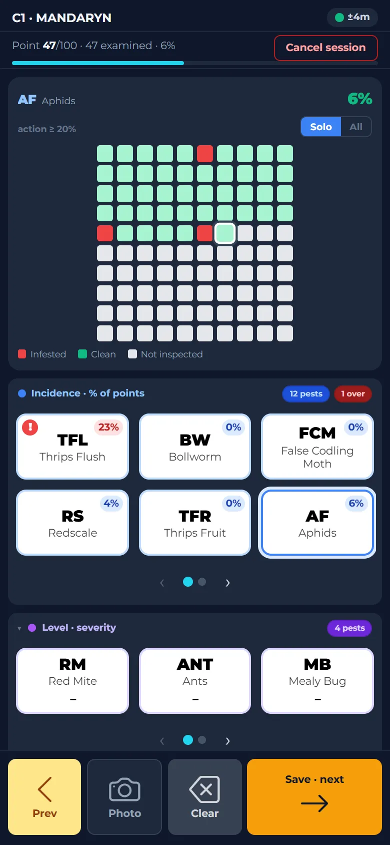 Compact Mode scouting grid